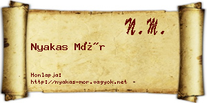Nyakas Mór névjegykártya